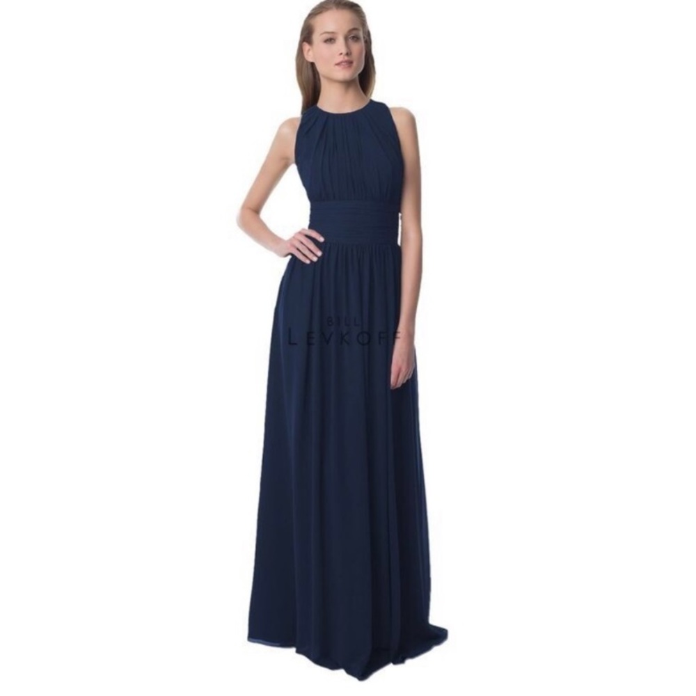 Bill Levkoff Bridesmaid dress-Navy size 8
